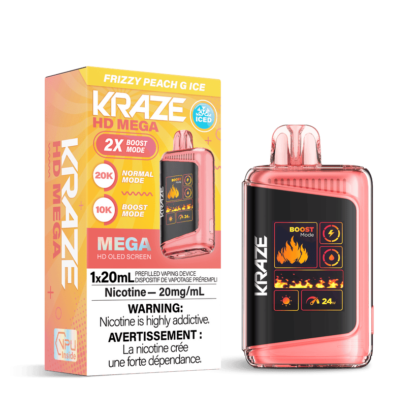 Kraze HD Mega – Frizzy Peach G Ice – 20 mL Disposable – 20 mg - Image 2