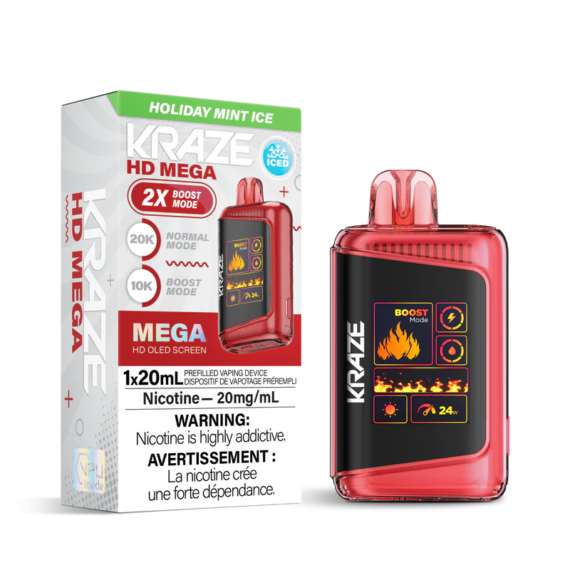 Kraze HD Mega - Holiday Mint Ice 20mg 5pc/Carton - Image 2