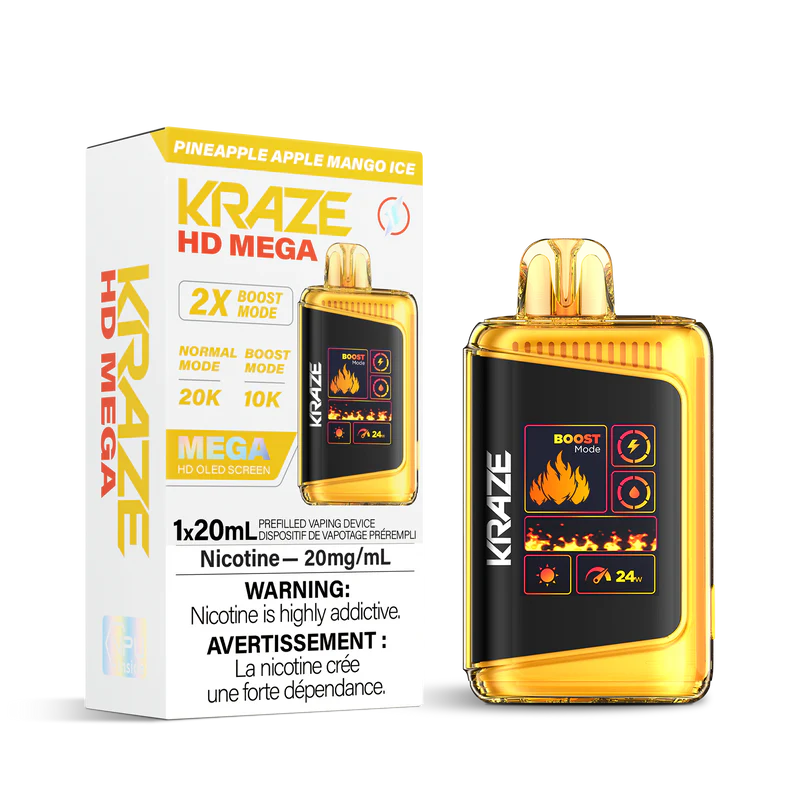 Kraze HD Mega - Pineapple Apple Mango Ice 20mg 5pc/Carton - Image 2