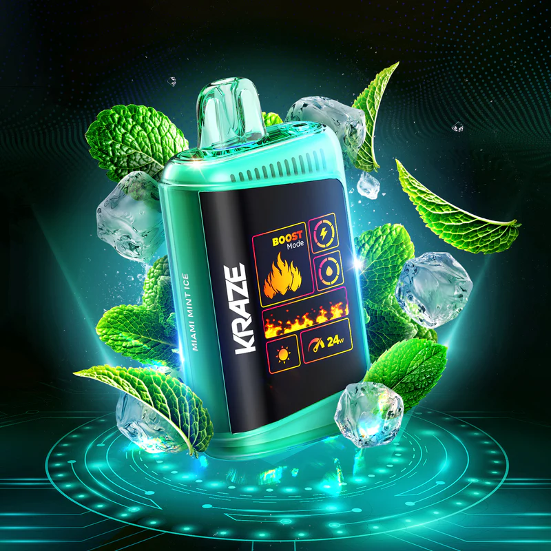 Kraze HD Mega - Miami Mint Ice 20mg 5pc/Carton